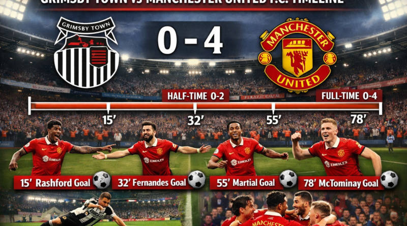 grimsby town vs manchester united f.c. timeline